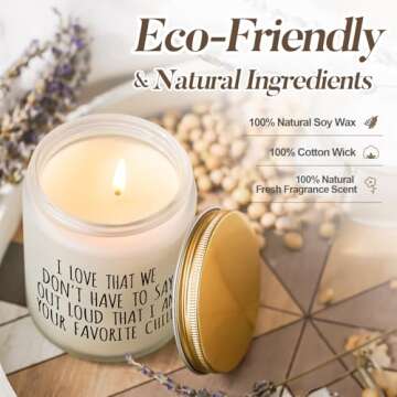 Mothers Day Gifts for Mom, Mom Birthday Gift from Daughter or Son, Funny Present for Grandma Nana Dad, Favorite Child Candle, Sentimental Fathers Day & Christmas Presents, Lavender Scented Candle