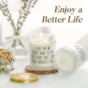 Mothers Day Gifts for Mom, Mom Birthday Gift from Daughter or Son, Funny Present for Grandma Nana Dad, Favorite Child Candle, Sentimental Fathers Day & Christmas Presents, Lavender Scented Candle