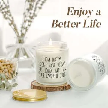 Mothers Day Gifts for Mom, Mom Birthday Gift from Daughter or Son, Funny Present for Grandma Nana Dad, Favorite Child Candle, Sentimental Fathers Day & Christmas Presents, Lavender Scented Candle