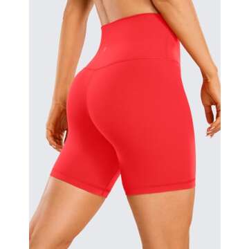 CRZ YOGA Women's ButterLuxe Biker Shorts - High Waisted Comfort & Style