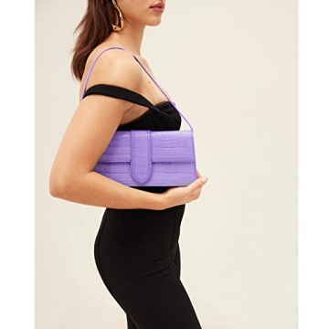 Purple Shoulder Bag for Women Fashionable Mini Hobo Tote