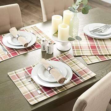 DII Fall & Thanksgiving Dining Table Décor Reusable Cotton Fabric, Placemat Set, 13x19, Rustic Home...