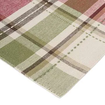 DII Fall Cotton Placemat Set, Rustic Homespun Plaid