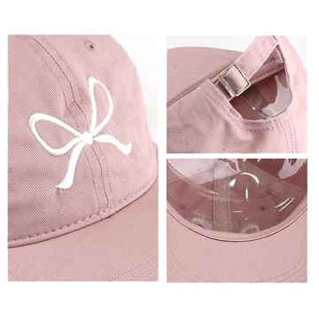 Bow-Tie Baseball Cap for Women Fashion Sun Hats for Women Trucker Hat Y2k Sun Cap Visor Cap Hiking Travel Trendy 2024 Beige