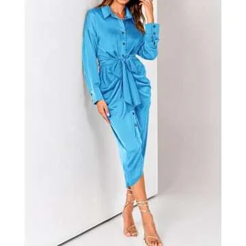 BTFBM Women Satin Maxi Dress - Elegant & Versatile