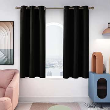 Deconovo Blackout Grommet Curtains - Oeko-TEX Certified Thermal Insulated, Noise-Reducing, Drapes, S...