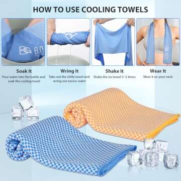 BOGI 2 Pack Cooling Towel, Cooling Towels for Neck and Face-40"x12"- Ice Towel for Instant Cooling, Soft Breathable Chilly Towel, Stay Cool for Yoga, Sport, Gym, Camping & More Activities(Blue+Grey)