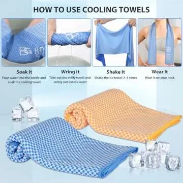 BOGI 2 Pack Cooling Towel, Cooling Towels for Neck and Face-40"x12"- Ice Towel for Instant Cooling, Soft Breathable Chilly Towel, Stay Cool for Yoga, Sport, Gym, Camping & More Activities(Blue+Grey)