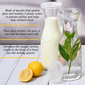 Estilo 1L Glass Carafe Set of 2 with Lid