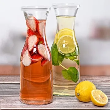 Estilo 1L Glass Carafe Set of 2 with Lid