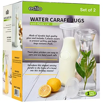 Estilo 1L Glass Carafe Set of 2 with Lid