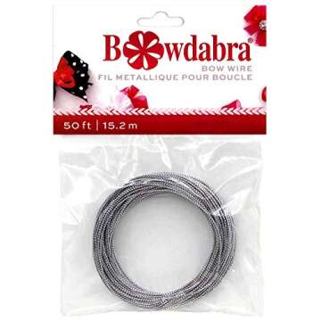 Darice BOW3040, 50 FT, Bow Wire, Silver