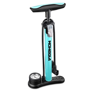 MOHEGIA Bike Floor Pump with Gauge - Compact, Lightweight Inflator for All Bikes