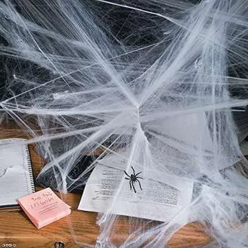300 Sqft Halloween Spider Web Decorations with Spiders