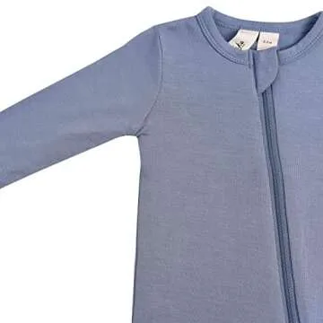 KYTE BABY Unisex Zipper Closure Footies, Rayon Made From Bamboo (Newborn, Slate)