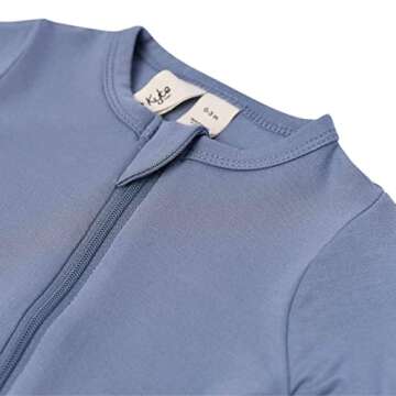 KYTE BABY Unisex Zipper Closure Footies, Rayon Made From Bamboo (Newborn, Slate)