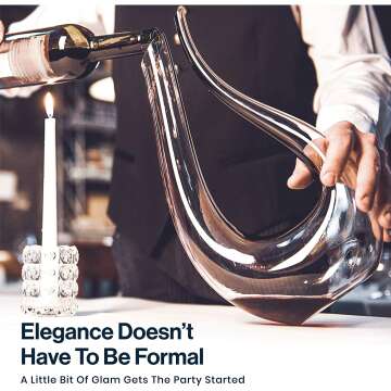 HiCoup Crystal Wine Decanter with Aerator - 750mL