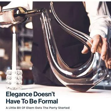 HiCoup Crystal Wine Decanter with Aerator - 750mL