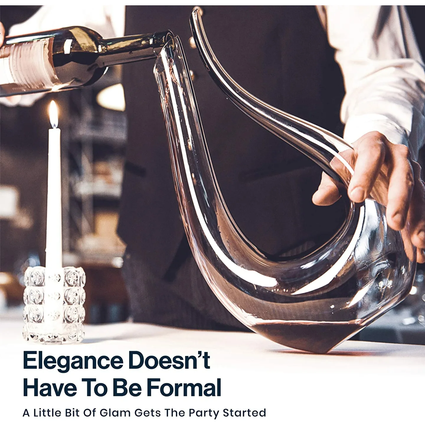 HiCoup Crystal Wine Decanter with Aerator - 750mL