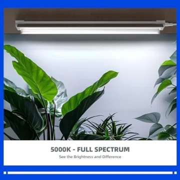 Barrina Plant Grow Light, 4FT 5000K Full Spectrum White, 252W(6 x 42W), T8 LED Grow Light, Growing Lamp Fixture, Plant Light for Indoor Plant, 6-Pack