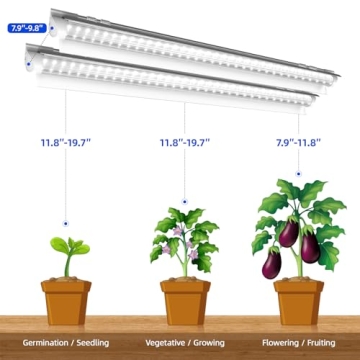 Barrina Plant Grow Light, 4FT 5000K Full Spectrum White, 252W(6 x 42W), T8 LED Grow Light, Growing Lamp Fixture, Plant Light for Indoor Plant, 6-Pack