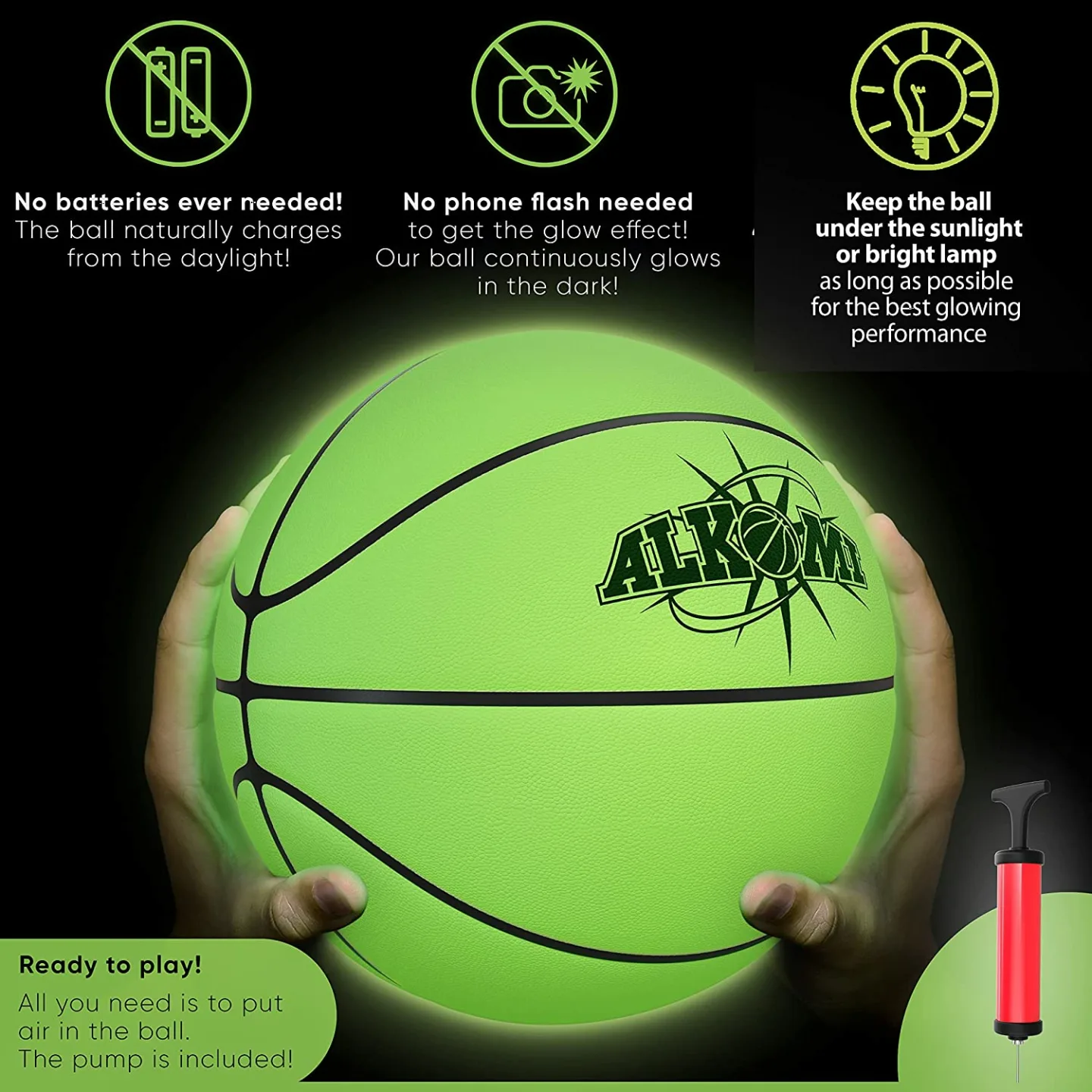 LED Glow in The Dark Basketball for Kids