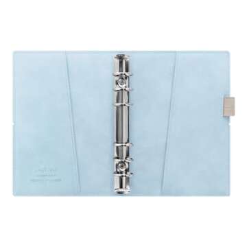 Filofax Domino Soft Organizer, Personal Size, Pale Blue - Smooth, Leather-Look, Grain Effect, Tactil...