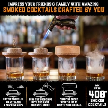 Whiskey Cocktail Smoker Kit with Torch & Butane