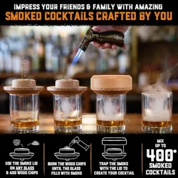 Whiskey Cocktail Smoker Kit with Torch & Butane