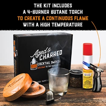 Whiskey Cocktail Smoker Kit with Torch & Butane