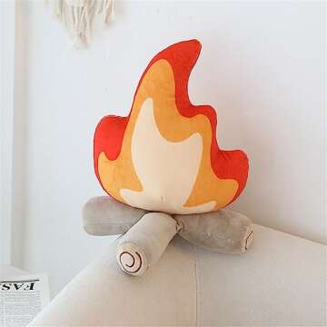 EASELR WeightedPlush Funny Campfire Plush Toys, Soft Simulation Bonfire Stuffed Plushies Doll Fake Fire Firewood Plush Pillow for Outdoor Camping Room Decor Kids Pleasantly Surprised Gifts