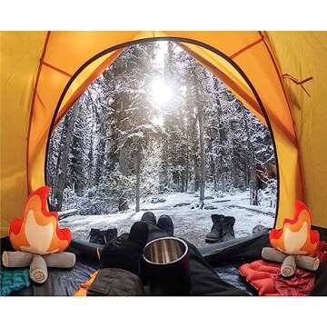 EASELR WeightedPlush Funny Campfire Plush Toys, Soft Simulation Bonfire Stuffed Plushies Doll Fake Fire Firewood Plush Pillow for Outdoor Camping Room Decor Kids Pleasantly Surprised Gifts