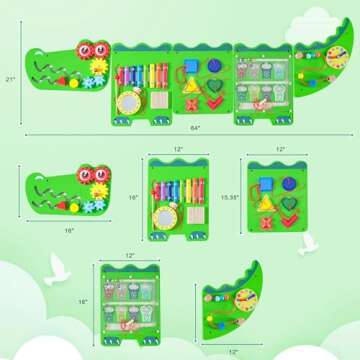 Montessori Crocodile Sensory Wall Panels For Toddlers