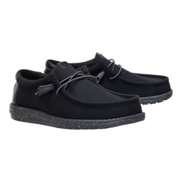 HEYDUDE Wally Hex Black/Black Size 11, Men’s Shoes, Slip-on Loafers, Comfortable & Light-Weight