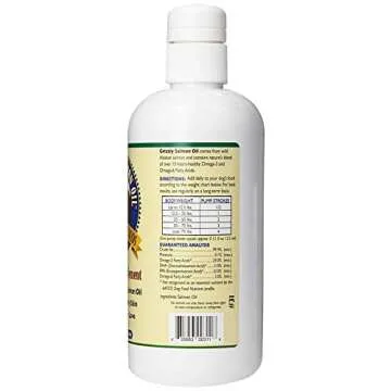 Grizzly Wild Alaskan Salmon Oil Dog Food Supplement Omega 3 Fatty Acids, 16 oz