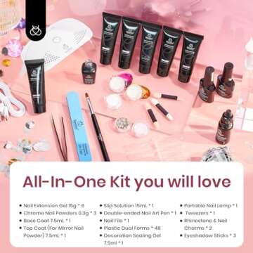 Beetles Poly Nail Gel Kit 22Pcs - Home Nail Extension Set for Beginners