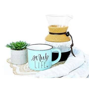 Nurse Mug for Women "Scrub Life" Mug with Gift Box - Cute Ceramic Camping Coffee Mug for Nurse Practitioner, Doctor, and Dental Assistant - 15 oz Accessories Microwave and Dishwasher Safe