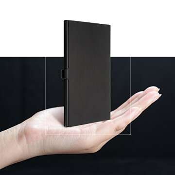 SD Memory Card Aluminum Case, SENHAI Micro SD Card Storage Protective Holder, 2 Pack - Black