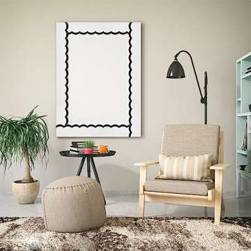 72 Feet Classroom Bulletin Board Borders Black and White Wavy Line Scalloped Border Trims Black and White Bulletin Board Stripes for Classroom Bulletin Boards Back to School Wall Desk Locker Decor