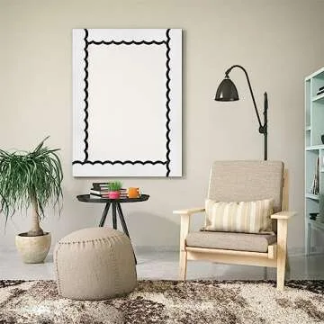 72 Feet Classroom Bulletin Board Borders Black and White Wavy Line Scalloped Border Trims Black and White Bulletin Board Stripes for Classroom Bulletin Boards Back to School Wall Desk Locker Decor