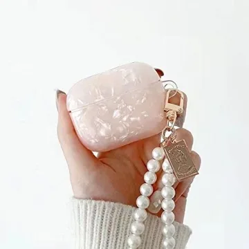 ZHIRUAN Airpods Pro Case (2019) with Pearl Keychain for AirPods