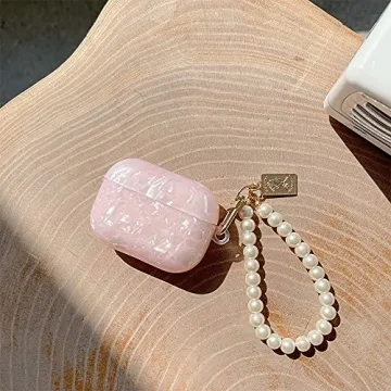 ZHIRUAN Airpods Pro Case Stylish Pink Earbuds Cover