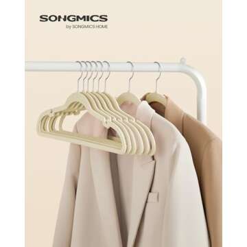 SONGMICS Velvet Hangers 50 Pack, Non-Slip Clothes Hangers, Suit Hangers with Shoulder Notches, Pants...