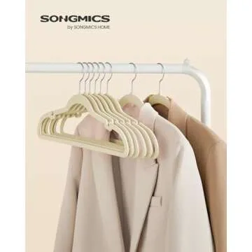 SONGMICS 50 Pack Velvet Hangers - Non-Slip, Space-Saving, Elegant Design with 360° Swivel Hook and ...