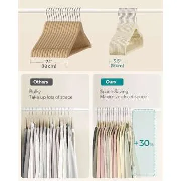 SONGMICS Velvet Hangers 50 Pack, Non-Slip Space-Saving Hangers with Notches
