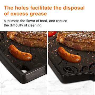 Utheer 6558 Cast Iron Griddle, 6558 Grill Parts Cooking Griddle for Weber Q100 Q120 Q140 Q1000 Q1200...