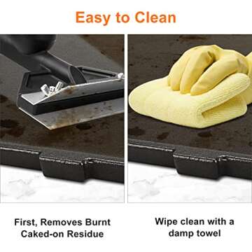 Utheer 6558 Cast Iron Griddle, 6558 Grill Parts Cooking Griddle for Weber Q100 Q120 Q140 Q1000 Q1200 Q1400 Series Gas Grills, 12.6 x 8.6 inch, for Weber q1200 griddle