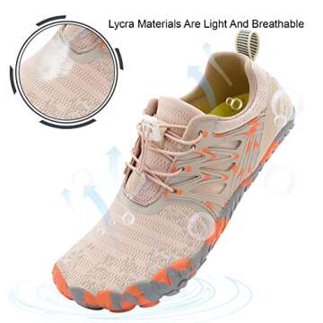 L-RUN Womens Beach Shoes Water Sports Shoes Quick Drying Outdoor Brown M US (Women 6.5, Men 5)=EU37