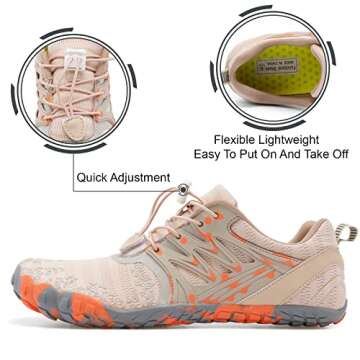 L-RUN Womens Beach Shoes Water Sports Shoes Quick Drying Outdoor Brown M US (Women 6.5, Men 5)=EU37