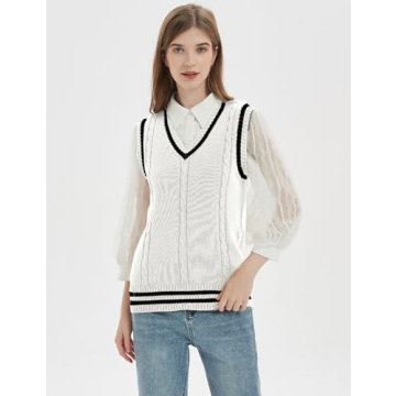 Gihuo Trendy Women's V Neck Sweater Vest - Fashion Staple